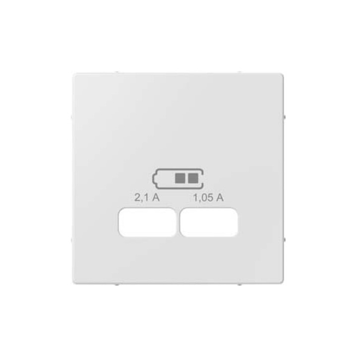 Merten Plaque centrale blanche/brillante avec chargeur USB MEG4367-0325