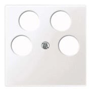 Merten Plaque centrale pws/gl pour prise antenne 4 trous 296519-1