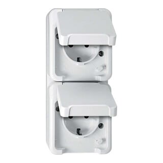 Merten Prise double SCHUKO blanc polaire, avec BRS MEG2328-8019
