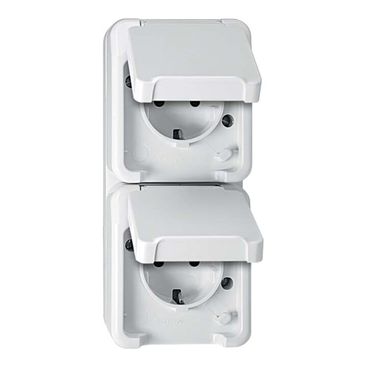 Merten Prise double SCHUKO blanc polaire, avec BRS MEG2328-8019