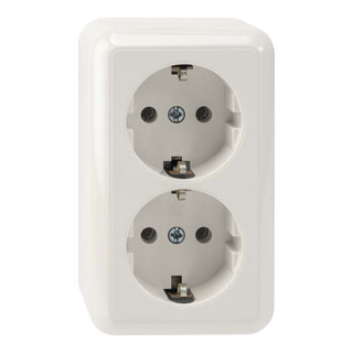 Merten Prise double SCHUKO en saillie blanc polaire MEG2421-8719