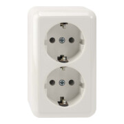 Merten Prise double SCHUKO en saillie blanc polaire MEG2421-8719-1