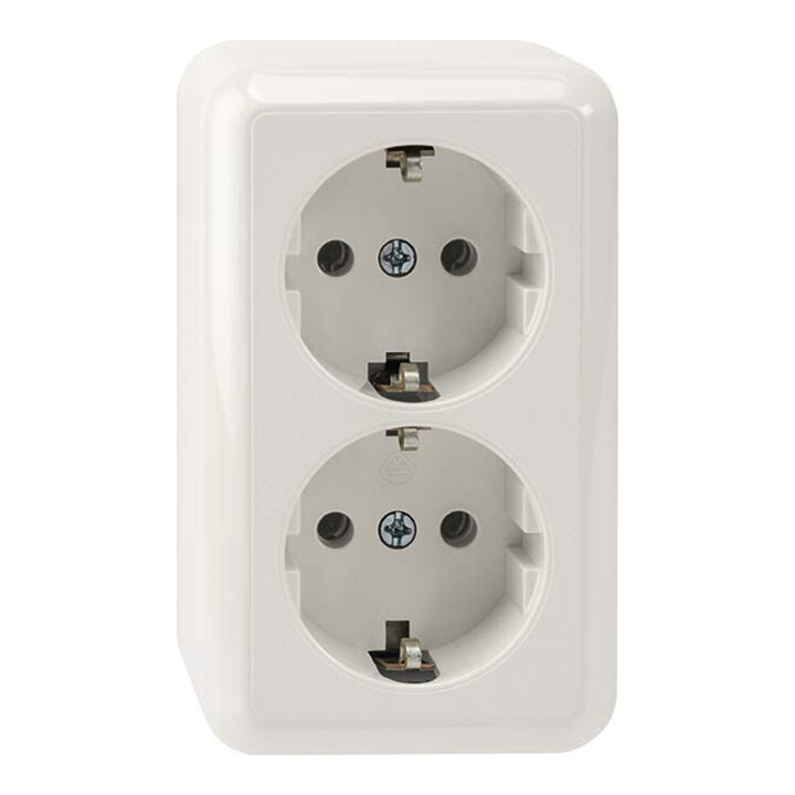Merten Prise double SCHUKO en saillie blanc polaire MEG2421-8719