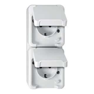 Merten Prise double SCHUKO gris clair MEG2328-8029