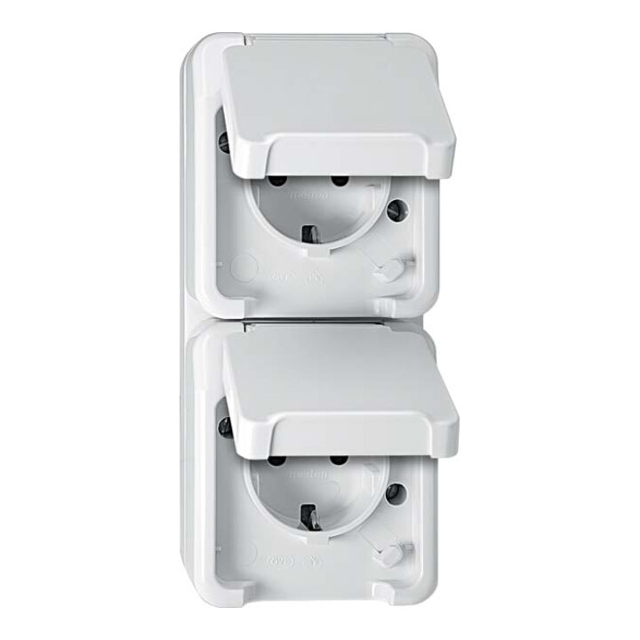 Merten Prise double SCHUKO gris clair MEG2328-8029