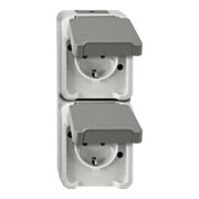 Merten Prise double SCHUKO gris clair MEG2329-8029-1