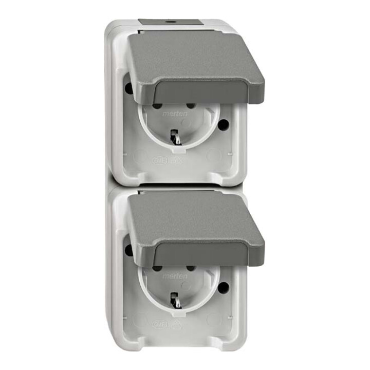 Merten Prise double SCHUKO gris clair MEG2329-8029
