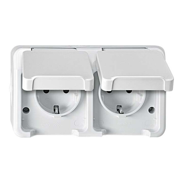 Merten Prise double SCHUKO polar blanc MEG2320-8019