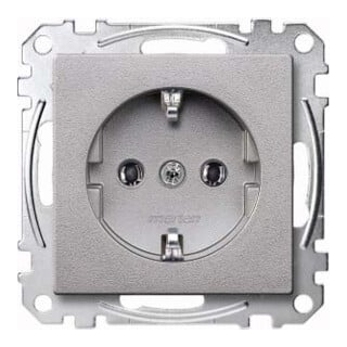 Merten Prise SCHUKO alu avec borne de connexion MEG2301-0460