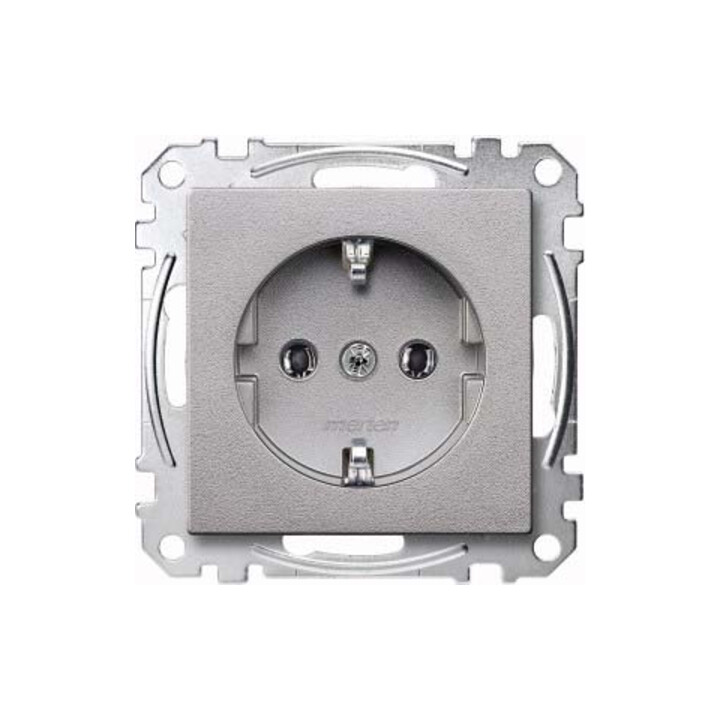 Merten Prise SCHUKO alu avec borne de connexion MEG2301-0460