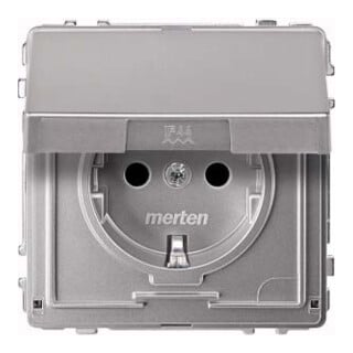 Merten Prise SCHUKO alu avec couvercle rabattable MEG2310-7260