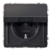 Merten Prise SCHUKO anthracite avec couvercle rabattable MEG2310-7214-1