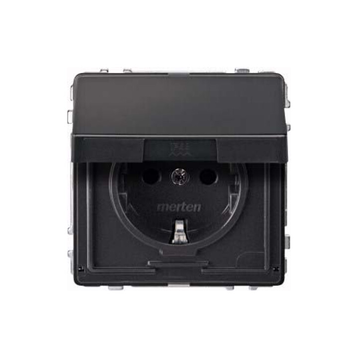 Merten Prise SCHUKO anthracite avec couvercle rabattable MEG2310-7214