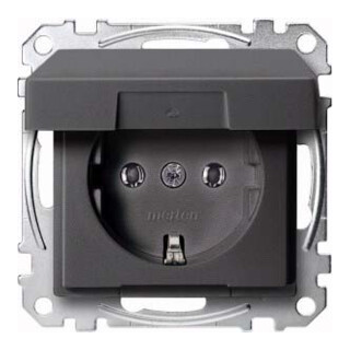 Merten Prise SCHUKO anthracite avec couvercle rabattable MEG2311-0414
