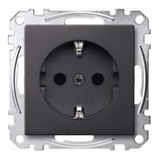 Merten Prise SCHUKO anthracite avec protection contre le contact MEG2300-0414
