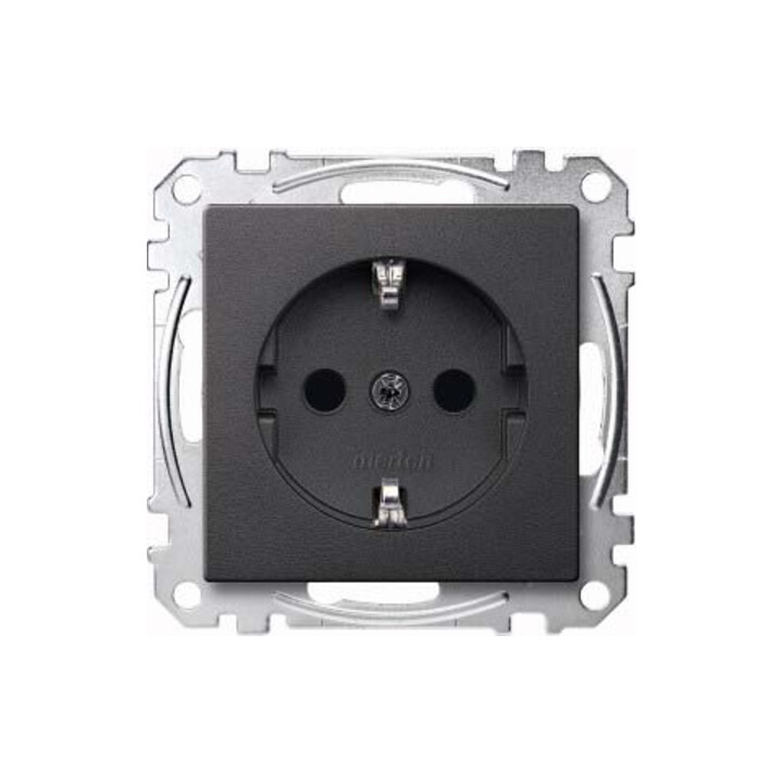Merten Prise SCHUKO anthracite avec protection contre le contact MEG2300-0414