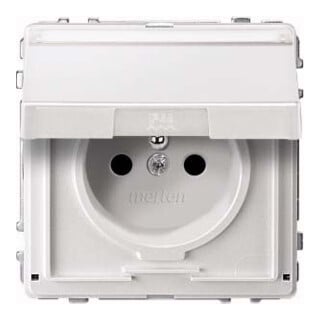 Merten Prise SCHUKO avec volet et champ d’écriture pws MEG2312-7219