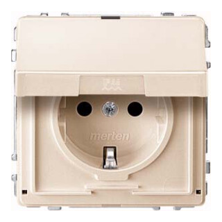 Merten Prise SCHUKO blanche avec couvercle rabattable MEG2310-7244