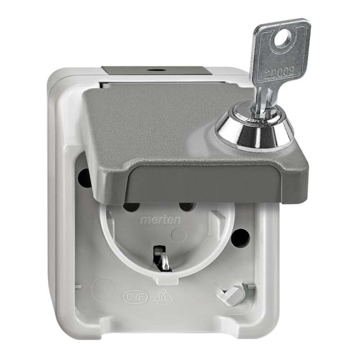 Merten Prise SCHUKO gris clair MEG2423-8029
