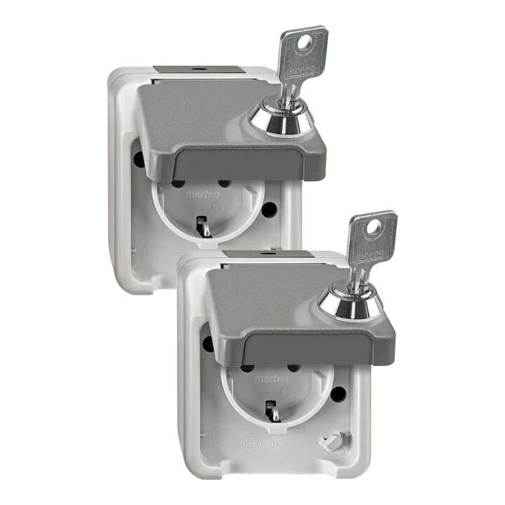 Merten Prise SCHUKO gris clair MEG2424-8029