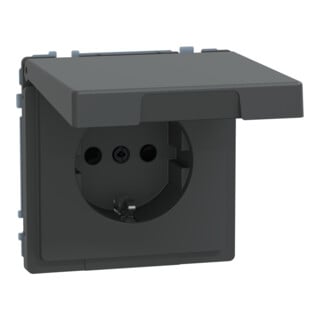 Merten Prise SCHUKO MEG2314-6034 anthracite avec couvercle rabattable
