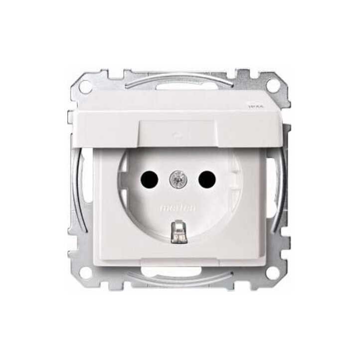 Merten Prise SCHUKO pws avec couvercle rabattable IP44 MEG2314-0419