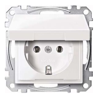 Merten Prise SCHUKO pws/gl avec couvercle rabattable MEG2311-0319