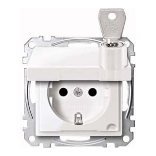 Merten Prise SCHUKO pws/gl avec couvercle rabattable MEG2315-0319