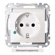 Merten Prise SCHUKO pws/gl avec protection surtension et inscription MEG2305-0319-1