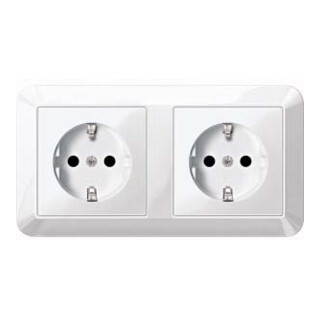 Merten Prise SCHUKO pws/gl double MEG2328-1019