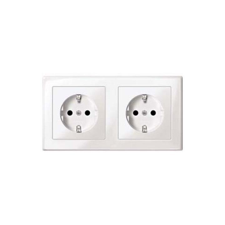Merten Prise SCHUKO pws/gl double MEG2328-1419