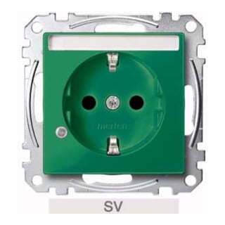 Merten Prise SCHUKO SV verte avec champ d’écriture Ko.Licht MEG2303-0304