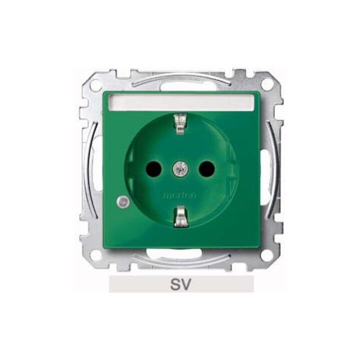Merten Prise SCHUKO SV verte avec champ d’écriture Ko.Licht MEG2303-0304