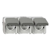 Merten Prise triple SCHUKO gris clair MEG2391-8029-1