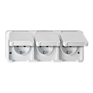 Merten Prise triple SCHUKO polar blanc MEG2390-8019