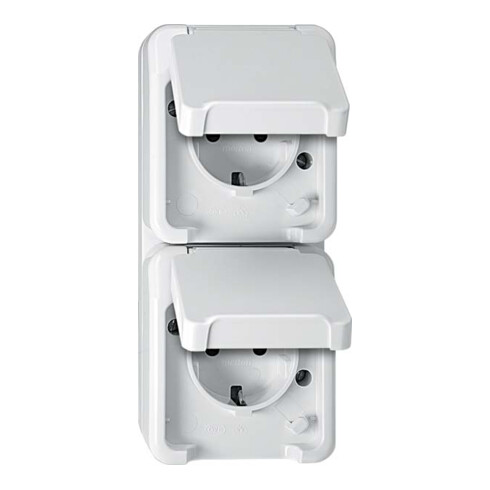 Merten SCHUKO-Doppel-Steckdose polarweiß, mit BRS MEG2328-8019