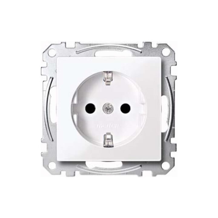 Merten SCHUKO-Steckdose aws/gl mit Steckklemme MEG2300-0325