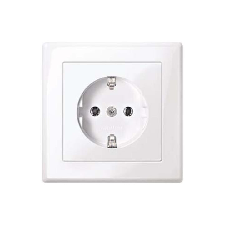 Merten SCHUKO-Steckdose aws/gl volle Abdeckplatte MEG2301-1425