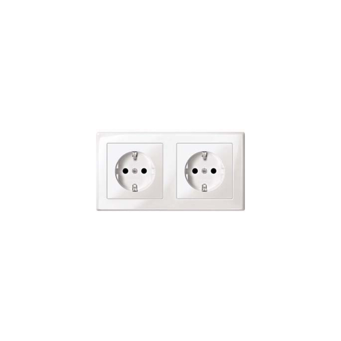 Merten SCHUKO-Steckdose pws/gl Doppel MEG2328-1419