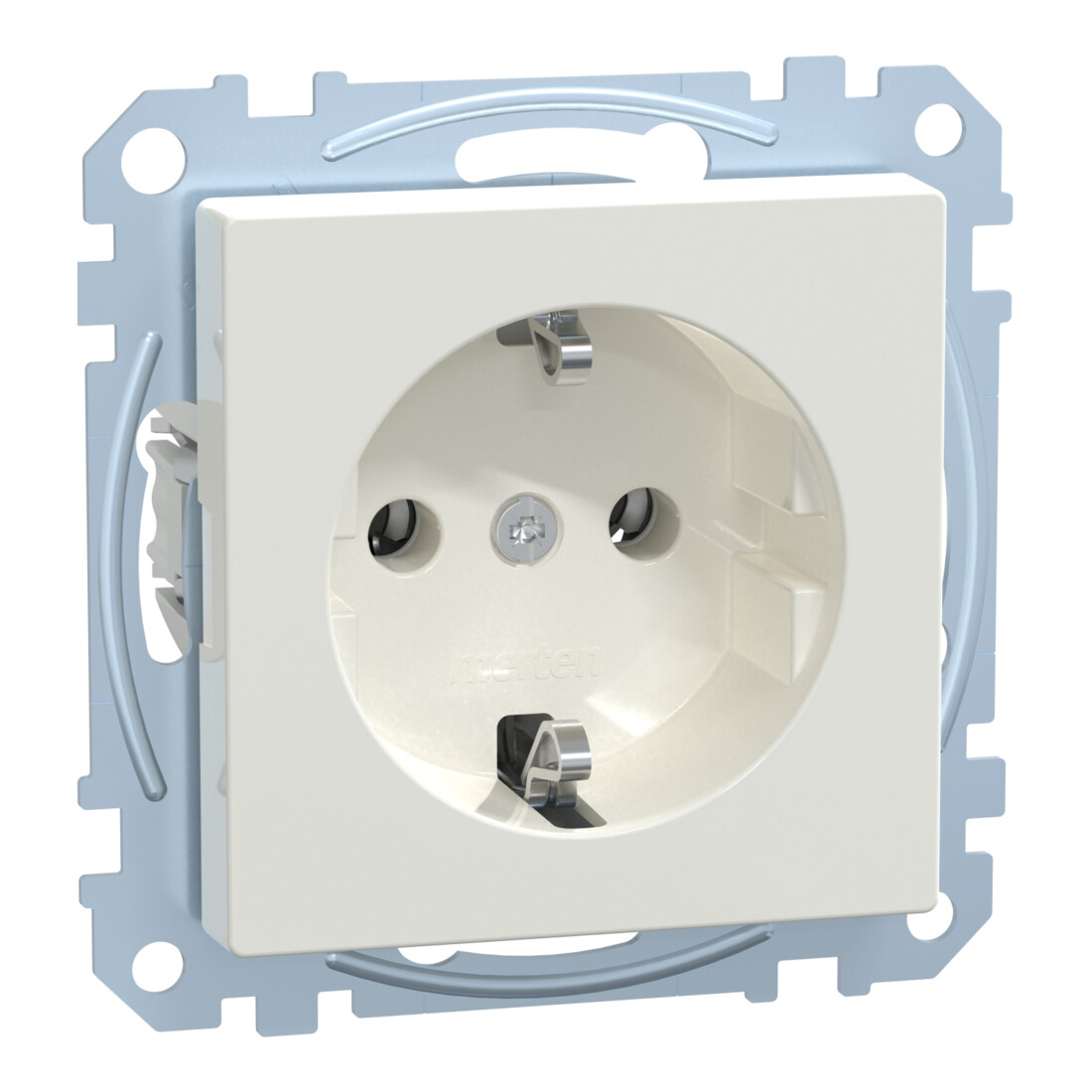 Merten SCHUKO-Steckdose pws/gl mit Steckklemme MEG2301-0319