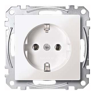 Merten SCHUKO-Steckdose pws/gl Schraub-Liftklemme MEG2401-0319
