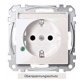 Merten SCHUKO-Steckdose pws/gl Übersp.Sch.Schriftf. MEG2305-0319