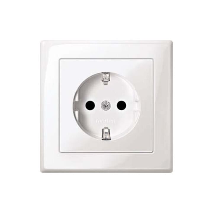 Merten SCHUKO-Steckdose pws/gl volle Abdeckplatte MEG2300-1419