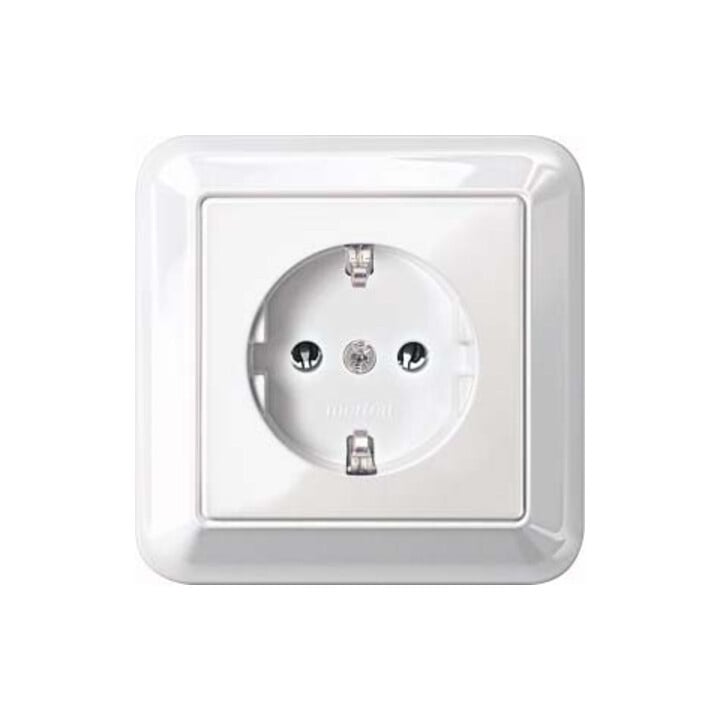 Merten SCHUKO-Steckdose pws/gl volle Abdeckplatte MEG2301-1219