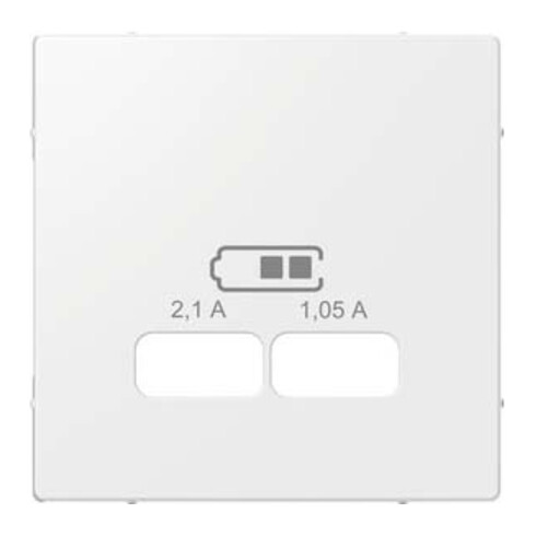 Merten Zentralplatte pws/glanz f.USB Ladest.Einsatz MEG4367-0319
