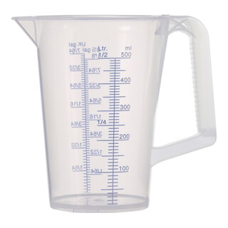 Messbecher 0,5l blau bedruckte Skala PP PRESSOL