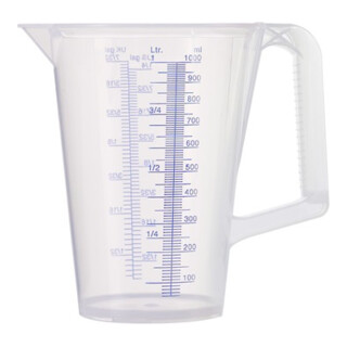 Messbecher 1l blau bedruckte Skala PP PRESSOL