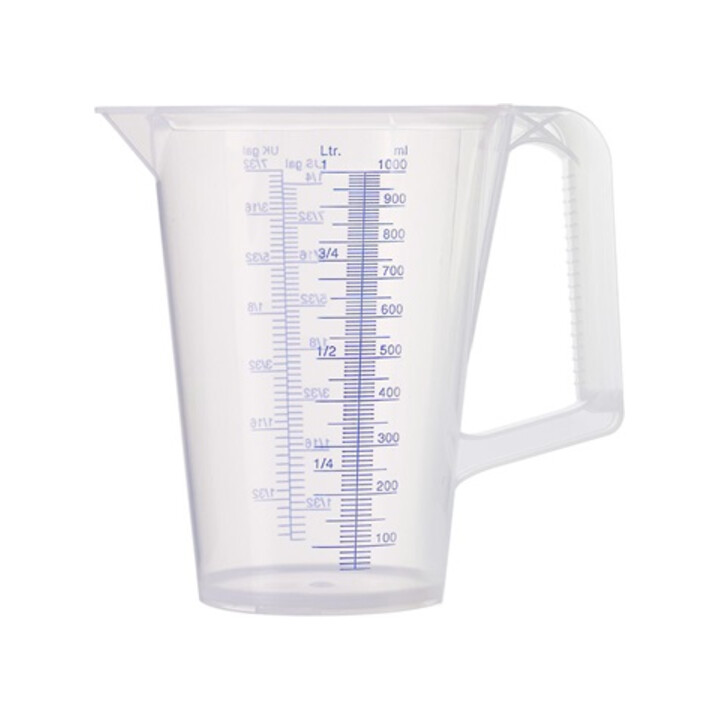Messbecher 1l blau bedruckte Skala PP PRESSOL