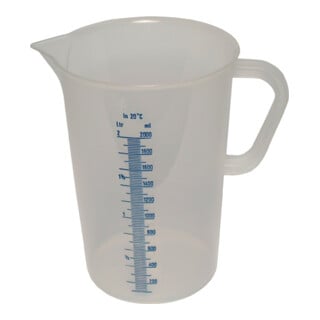 Messbecher mit blauer Skala