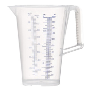 Messbecher 2l blau bedruckte Skala PP PRESSOL